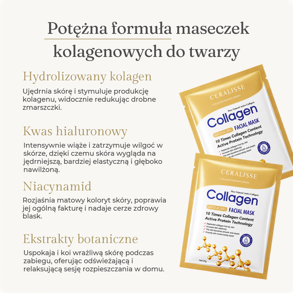 10 sztuk Kolagenowe Maski Do Twarzy
