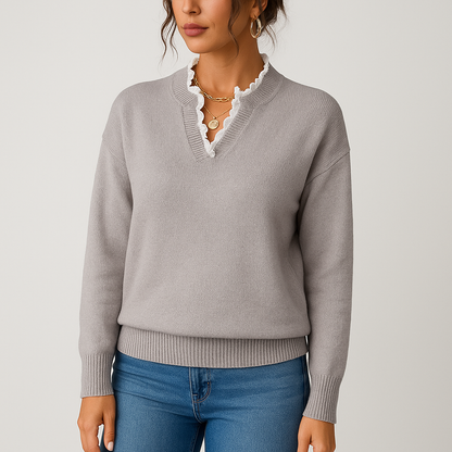 Emile | Gebreide trui met kant