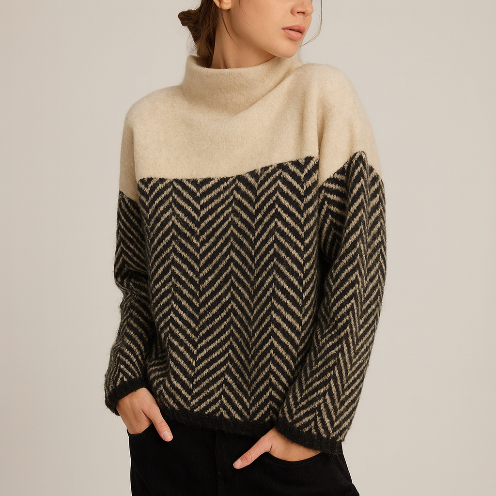 Lyra | Modieuze Top met Hoge Hals