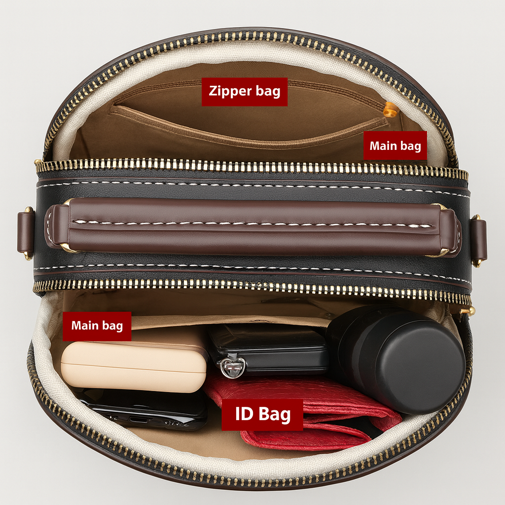 Chloe | Elegante crossbodytas met twee lagen en een brede schouderriem