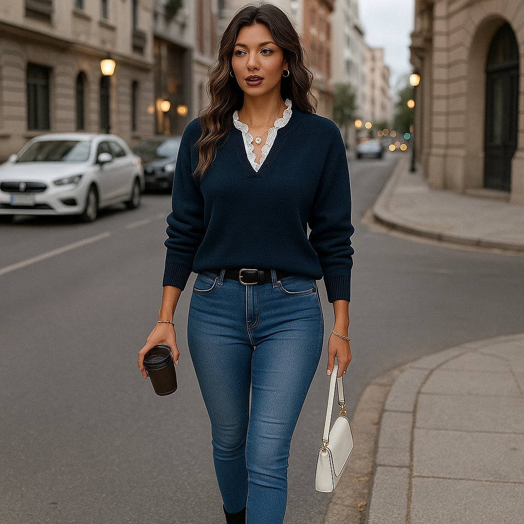 Emile | Gebreide trui met kant