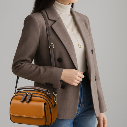 Chloe | Elegante crossbodytas met twee lagen en een brede schouderriem