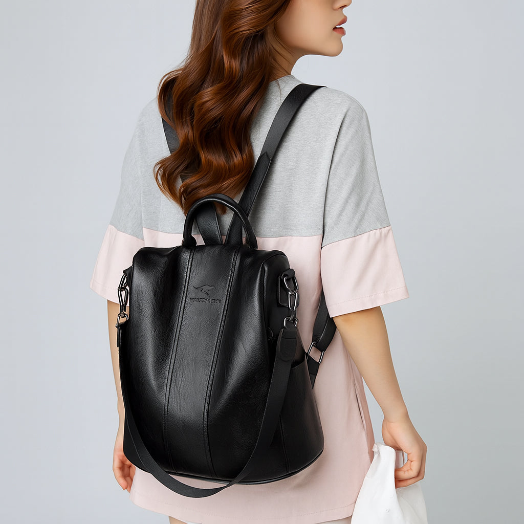 Ella | Anti-diefstal leren rugzak