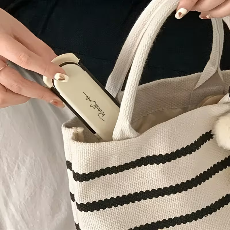 Foldable Mini Hairbrush with Mirror