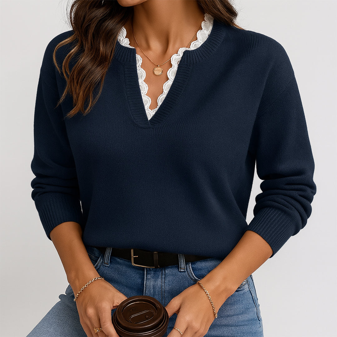 Emile | Gebreide trui met kant